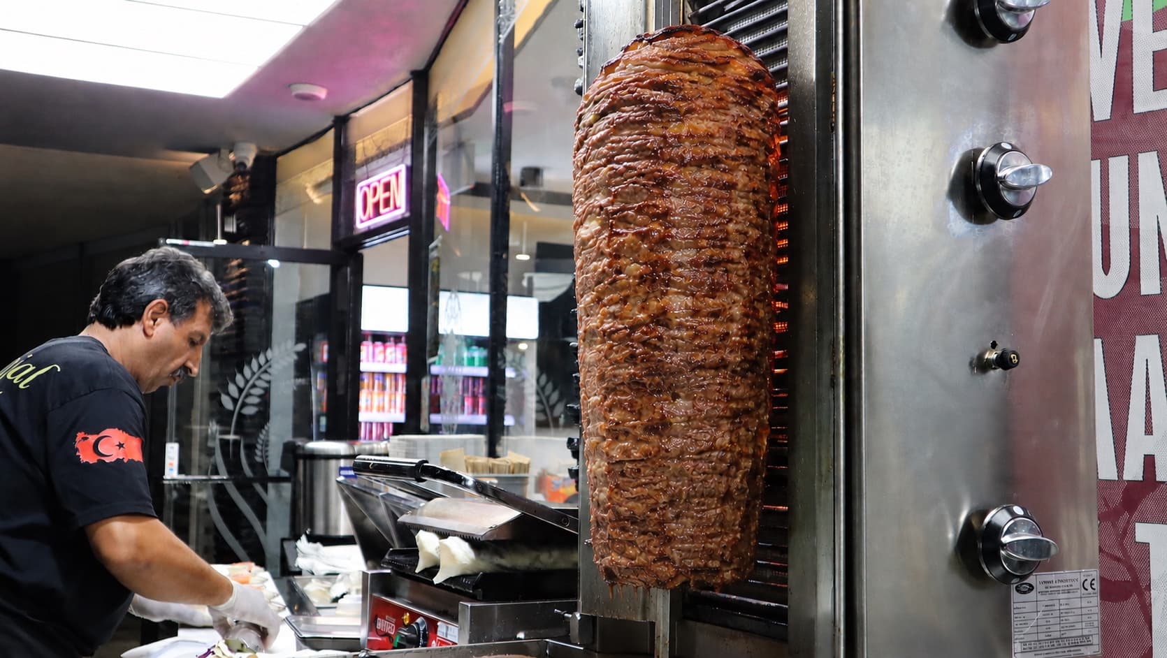 Döner on the spit