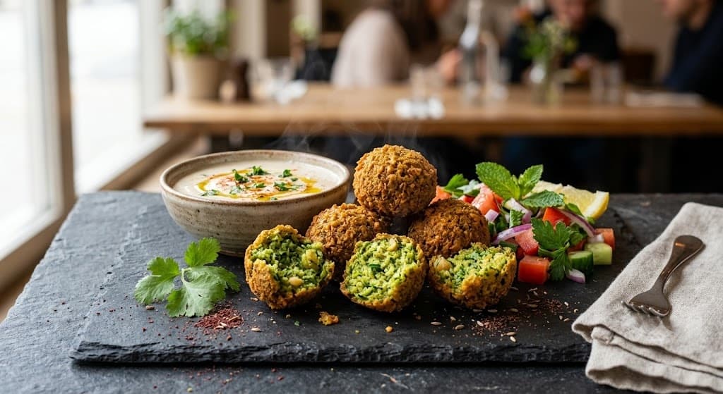 Falafel with dip and salad