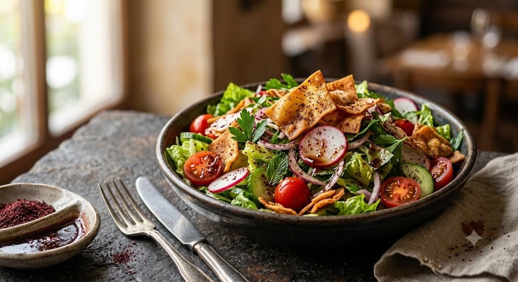 Fattoush salad with sumac