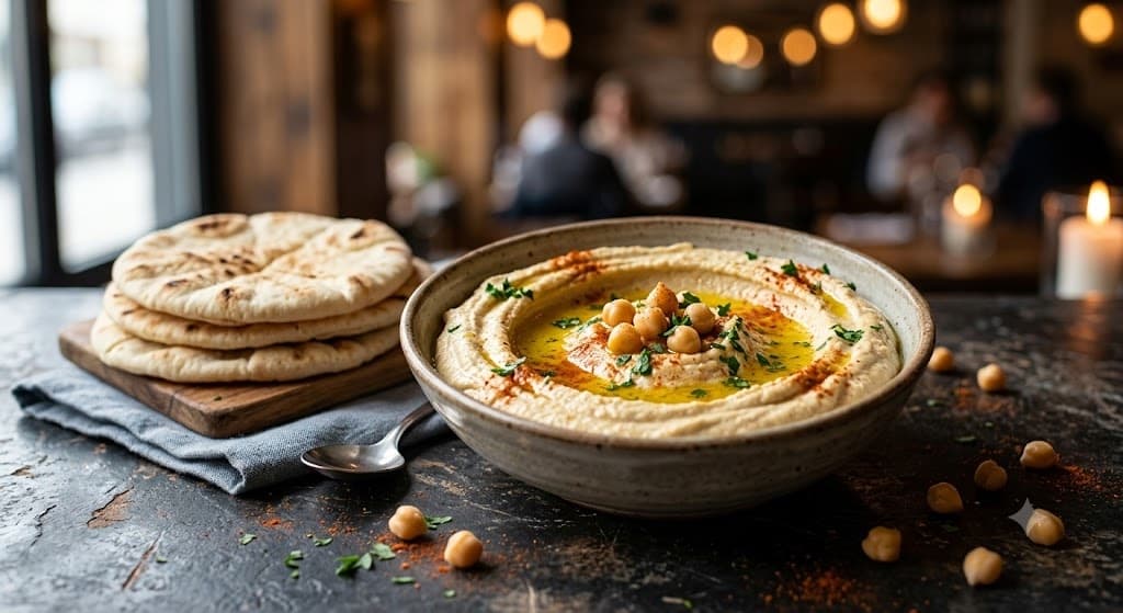 Hummus with warm pita