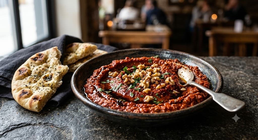 Muhammara red pepper and walnut dip