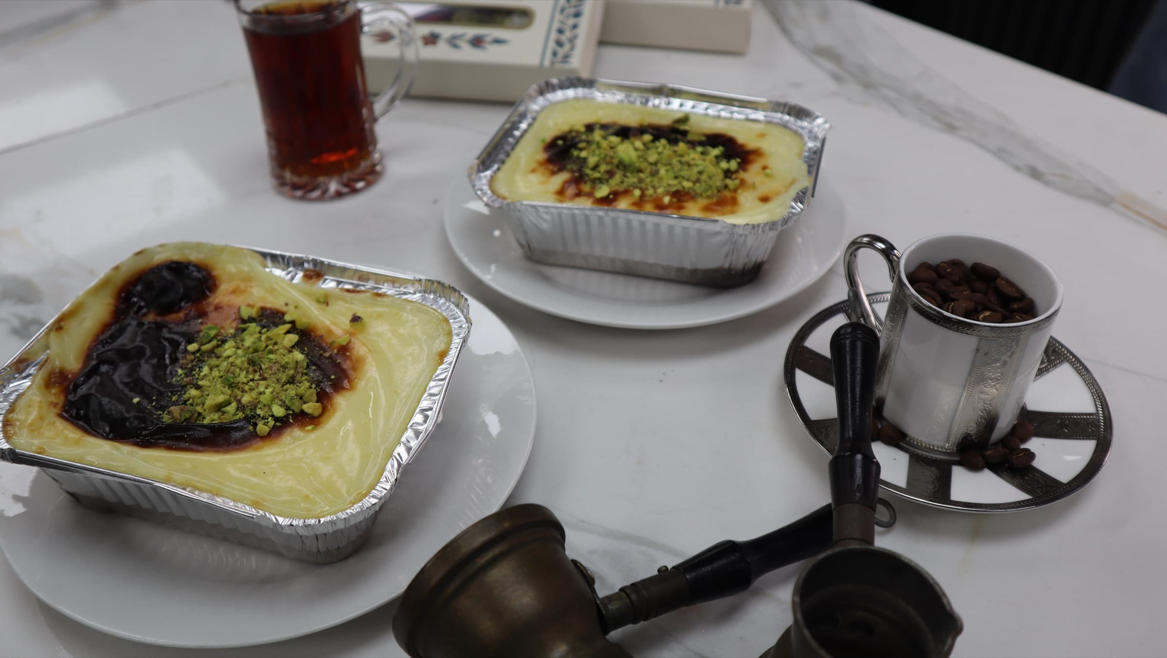 Custard and Turkish tea