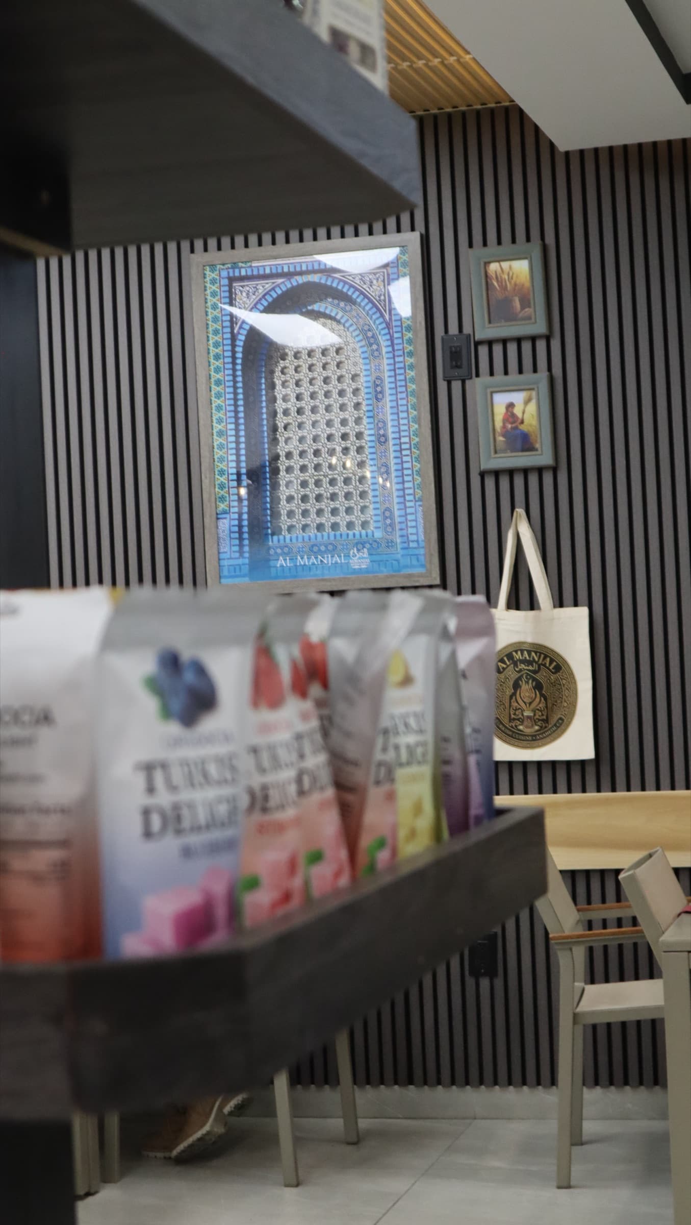 Turkish delight display by the tiled window