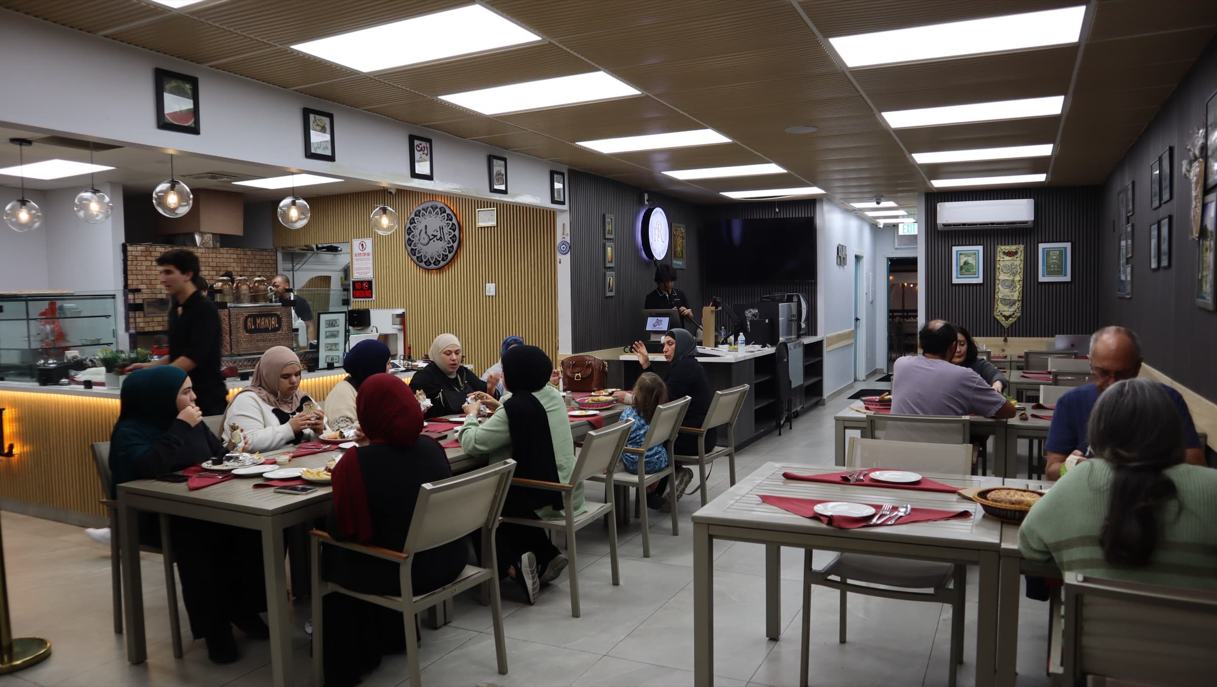 Guests dining in the main room